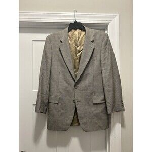 Jos A Bank Executive Collection Sport Coat Wool Silk 42L Herringbone Camel EUC